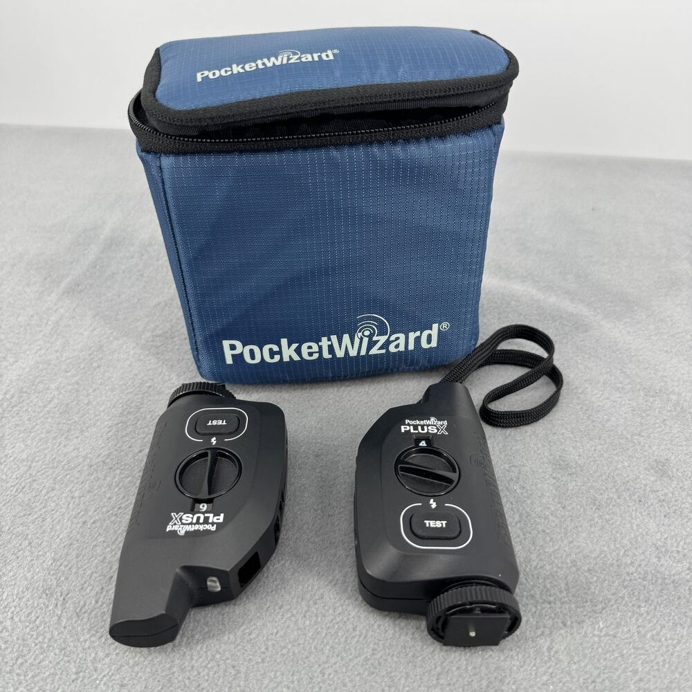 PocketWizard PlusX PX-FCC Wireless Camera Remote Transceivers Pair Black Case